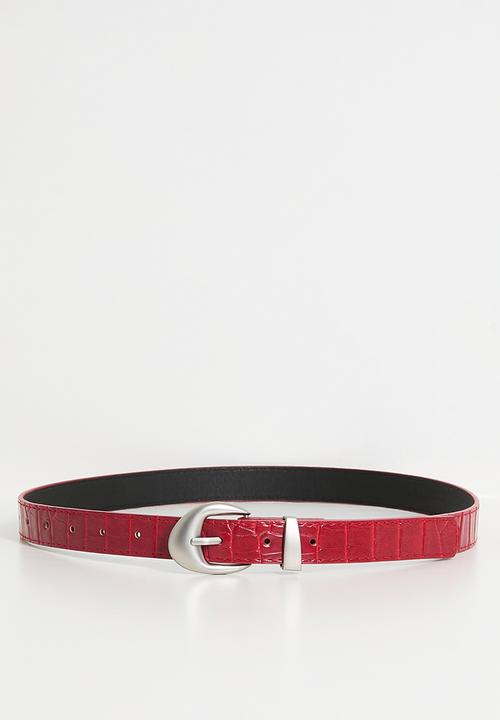 Tessa Design - Bendetta Snake Imprint Belt - Red