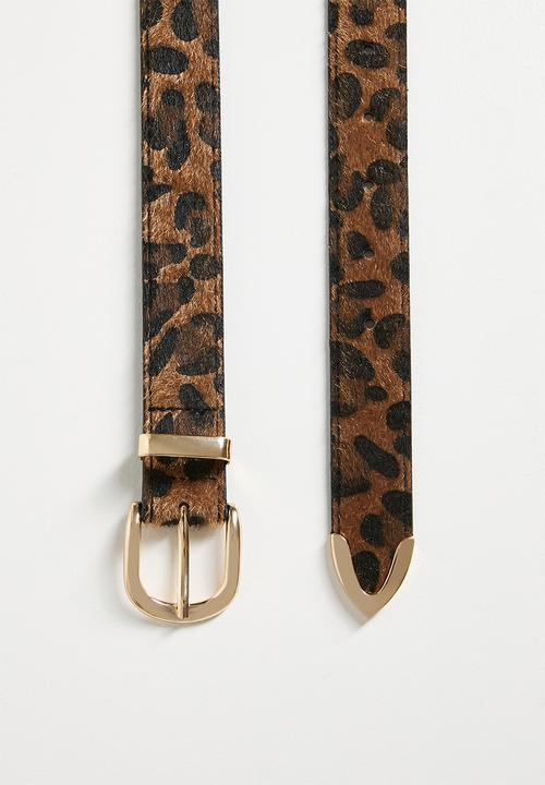 Tessa Design - Aviva Leopard Print Hide Belt - Brown