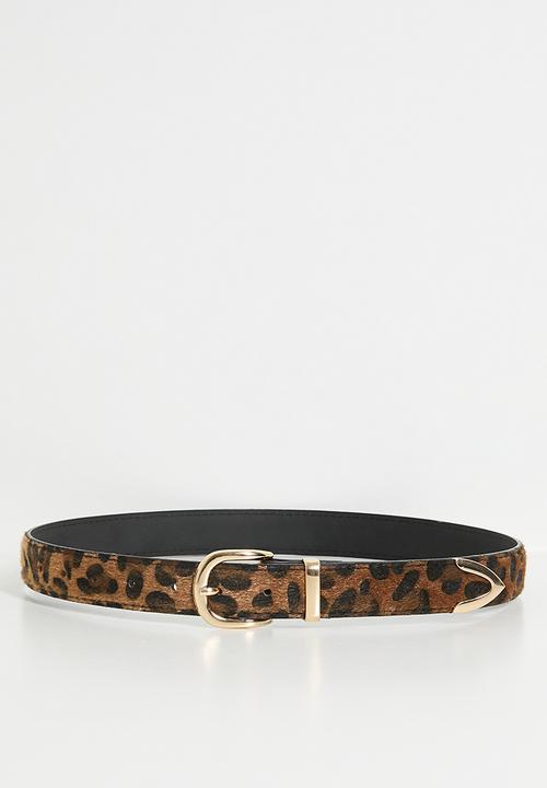 Tessa Design - Aviva Leopard Print Hide Belt - Brown