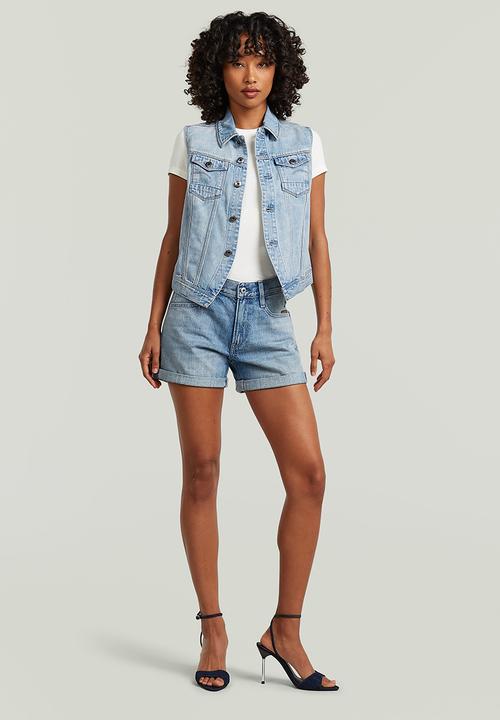 G-STAR - Pitched hem slim vest wmn - vintage summer clouds