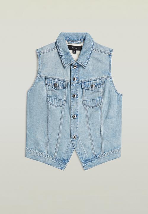 G-STAR - Pitched hem slim vest wmn - vintage summer clouds