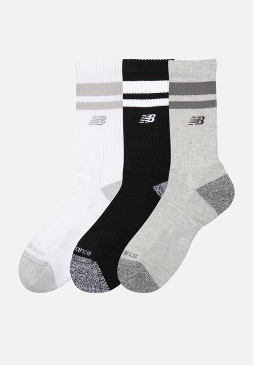 New Balance  - Active Premium Striped Crew Sock 3 Pack - Multi