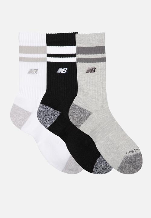 New Balance  - Active Premium Striped Crew Sock 3 Pack - Multi