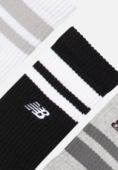 New Balance  - Active Premium Striped Crew Sock 3 Pack - Multi