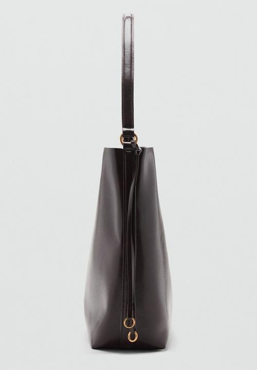 MANGO - Antonia shoulder bag - dark brown