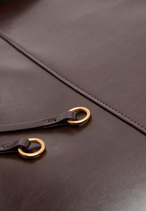 MANGO - Antonia shoulder bag - dark brown