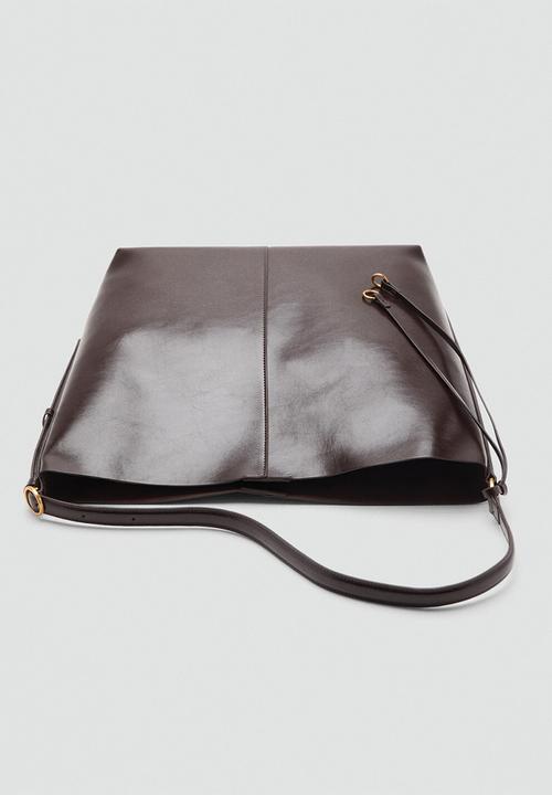 MANGO - Antonia shoulder bag - dark brown
