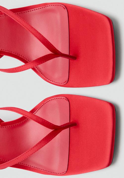 MANGO - Ross open toe slingback - red