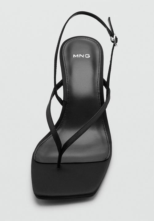 MANGO - Ross open toe slingback - black
