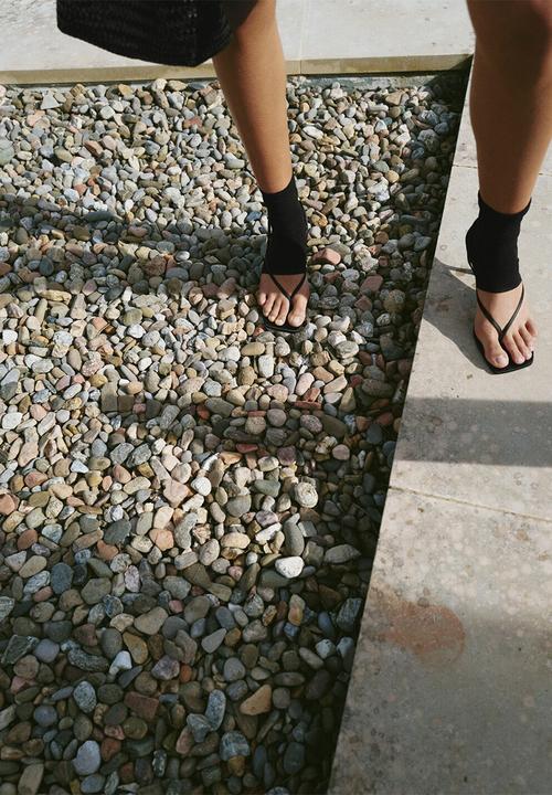 MANGO - Ross open toe slingback - black