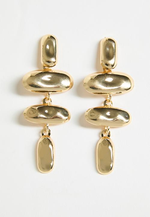 Tessa Design - Drew Oval Drop Earrings - Gold
