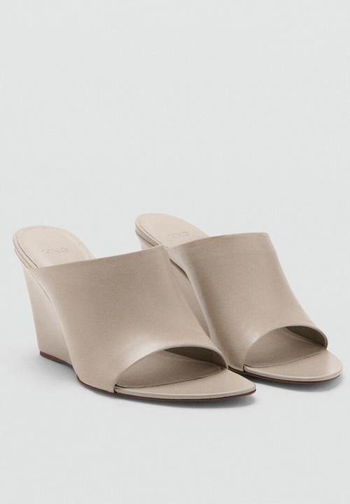 MANGO - Vamp open toe mule - gray