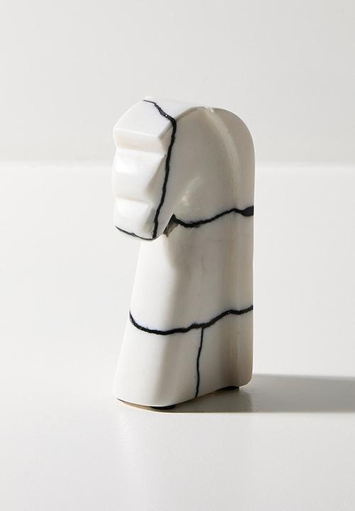 Sixth Floor - Knight Marble Book Ends - Black & White