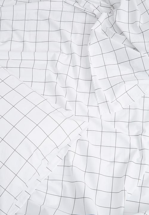 Sixth Floor - Grey grid sheet set