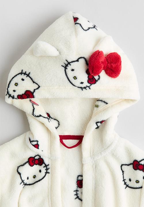 H&M - Fleece dressing gown - cream/hello kitty