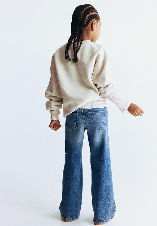 H&M - Superstretch wide leg jeans - washed denim blue