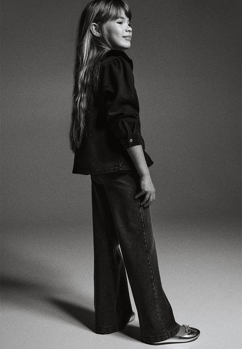 H&M - Wide denim-look trousers - denim grey
