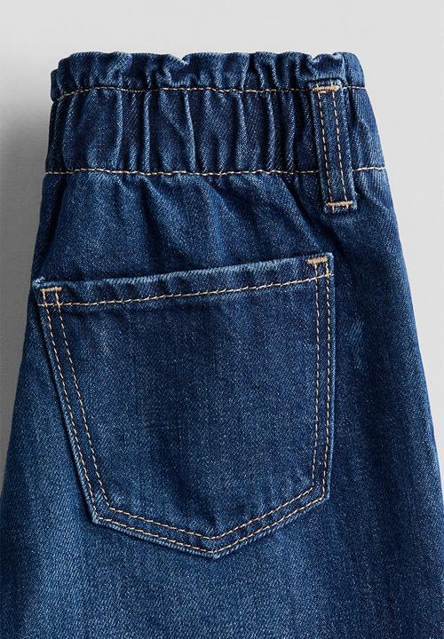 H&M - Wide leg paper bag jeans - denim blue
