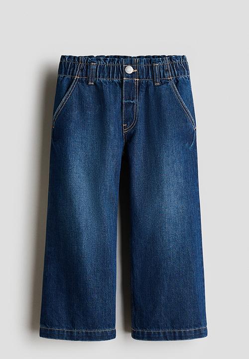 H&M - Wide leg paper bag jeans - denim blue