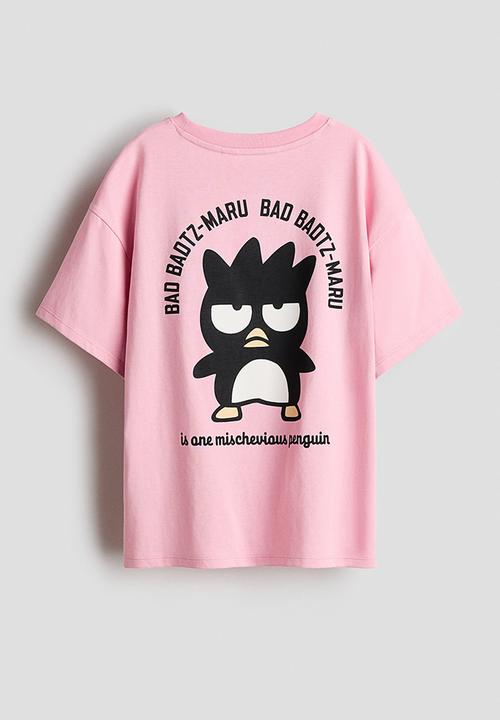 H&M - Printed cotton T-shirt - pink/badtz-maru