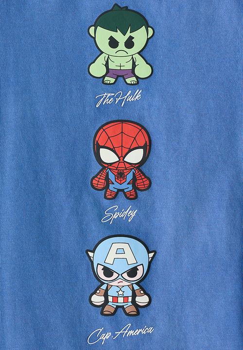 H&M - Oversized printed T-shirt - blue/marvel comics