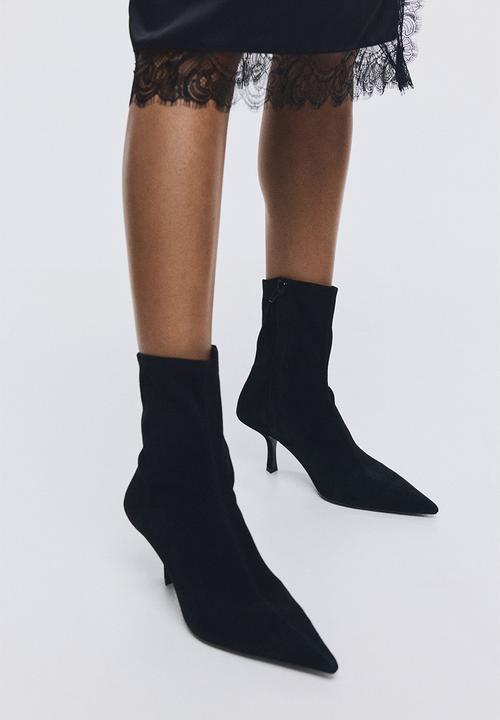 H&M - Leather sock boots - black