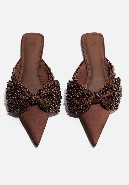 H&M - Embellished mules - brown