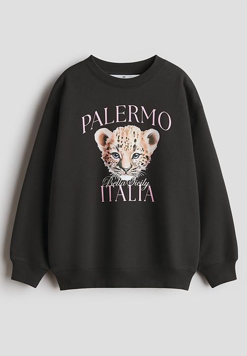 H&M - Motif-detail sweatshirt - black/palermo