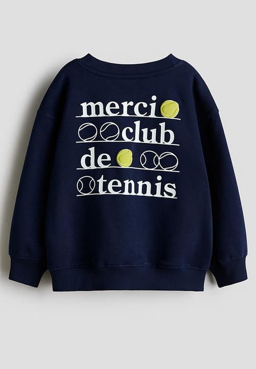 H&M - Printed sweatshirt - navy blue/club de tennis