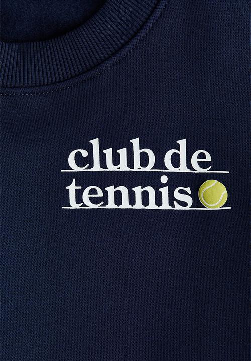 H&M - Printed sweatshirt - navy blue/club de tennis