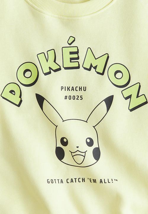 H&M - Print-motif sweatshirt - light yellow/pokemon