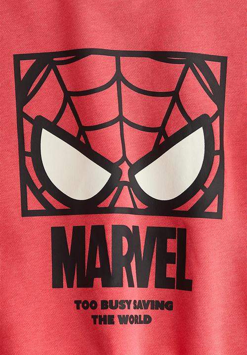 H&M - Print-motif sweatshirt - red/marvel comics