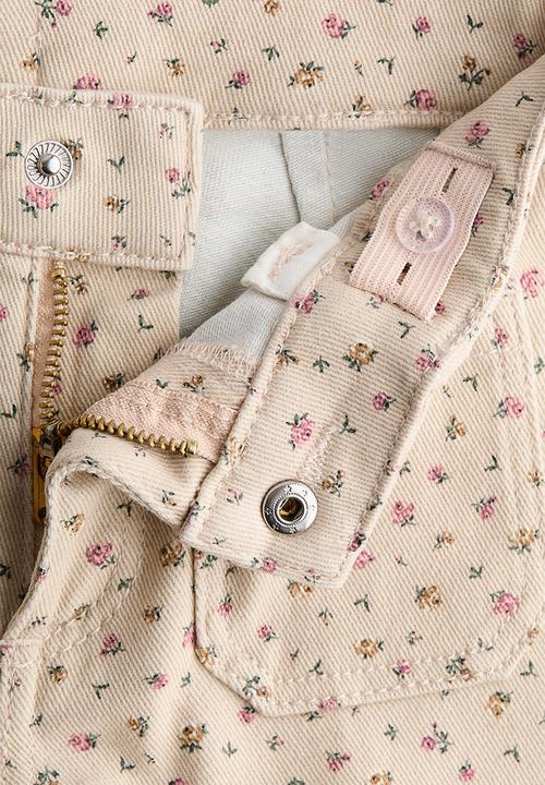 H&M - Flared jeans - beige/floral