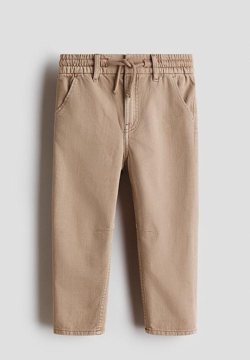 H&M - Washed cotton twill trousers - beige
