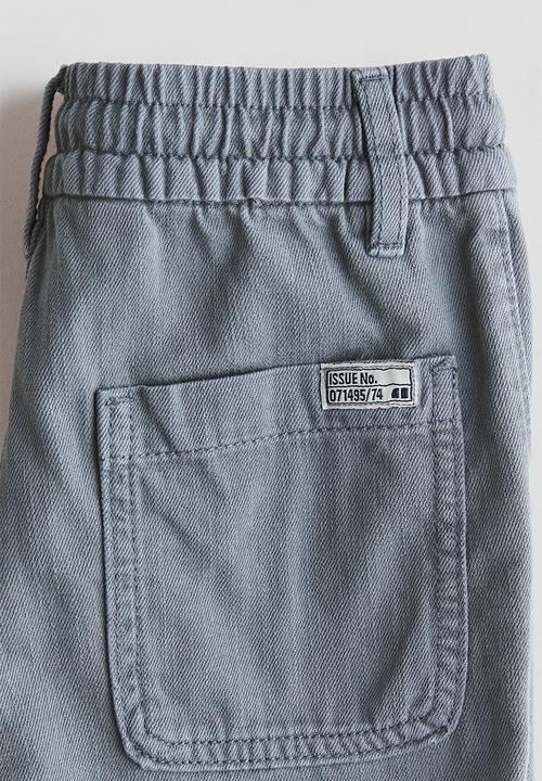 H&M - Washed cotton twill trousers - grey