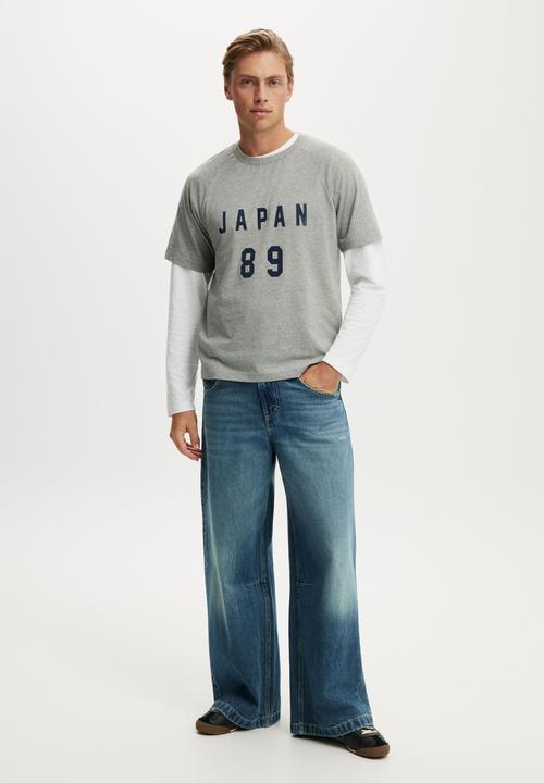 Cotton On - Everyday Fit Graphic T-Shirt - Grey Marle / Japan 89