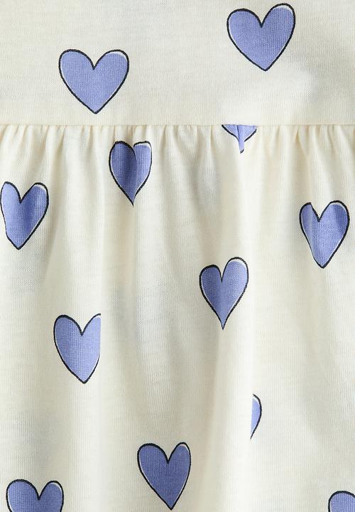 H&M - Printed cotton dress - white/hearts