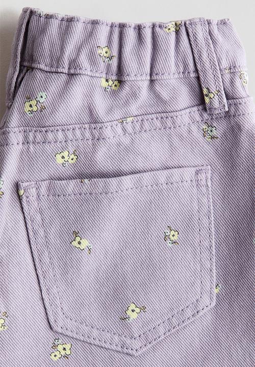 H&M - Printed cotton twill shorts - purple/floral