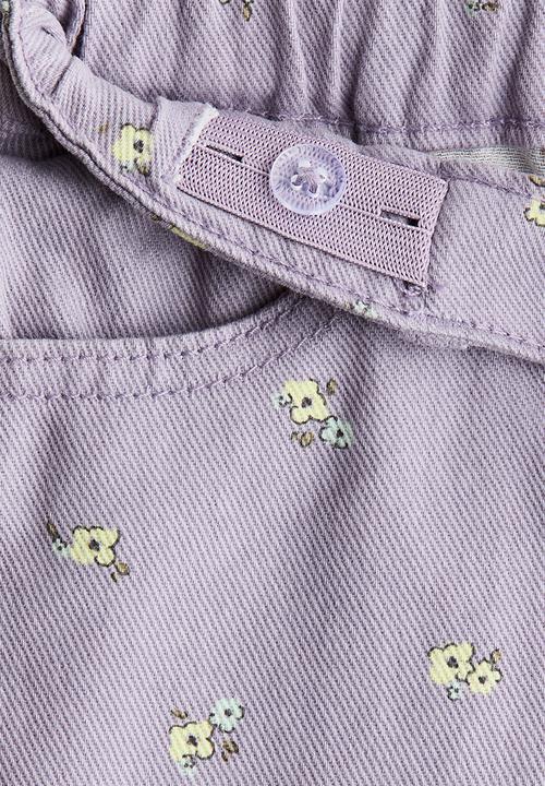 H&M - Printed cotton twill shorts - purple/floral