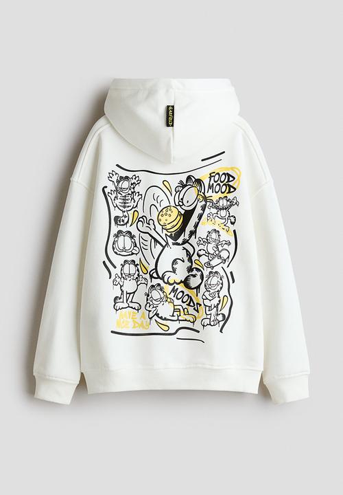 H&M - Printed hoodie - white/garfield