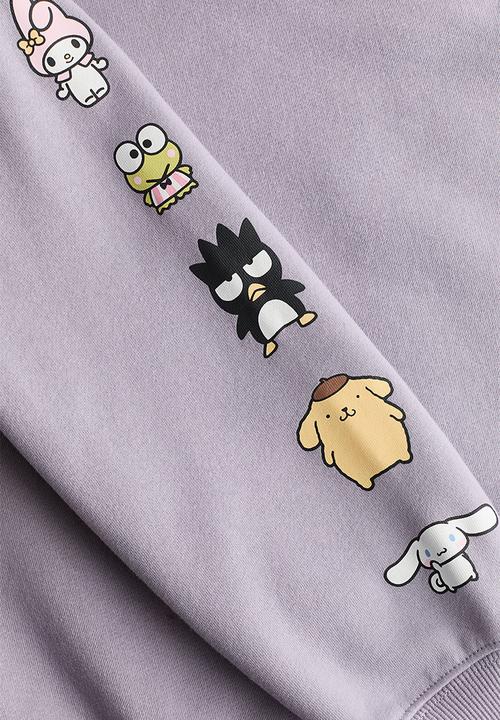 H&M - Print-motif sweatshirt - dusty purple/hello kitty