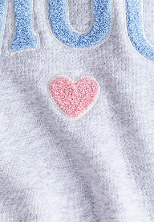H&M - Motif-detail sweatshirt - light grey marl/amour