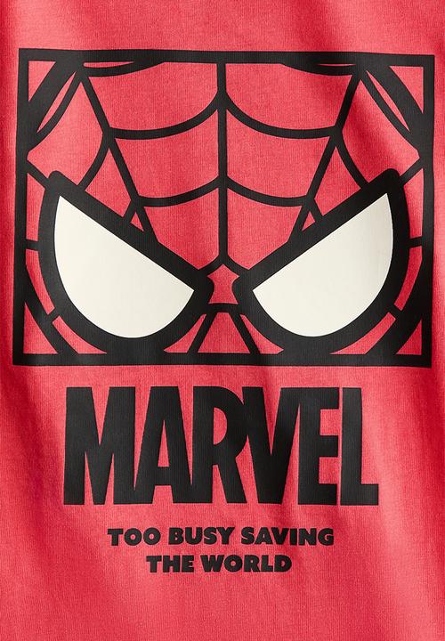 H&M - Printed cotton T-shirt - red/marvel comics