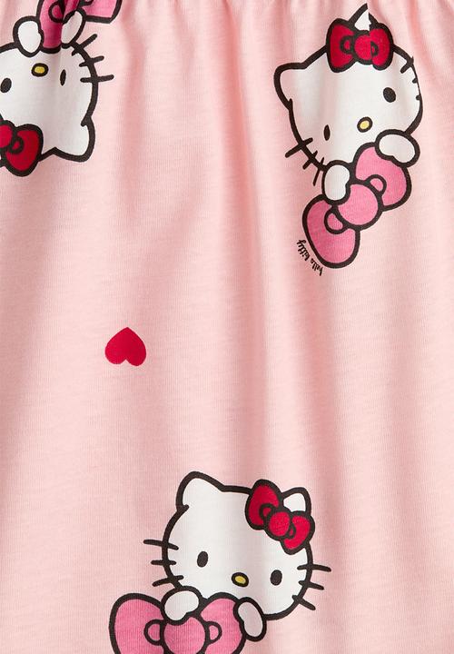 H&M - Printed cotton dress - light pink/hello kitty