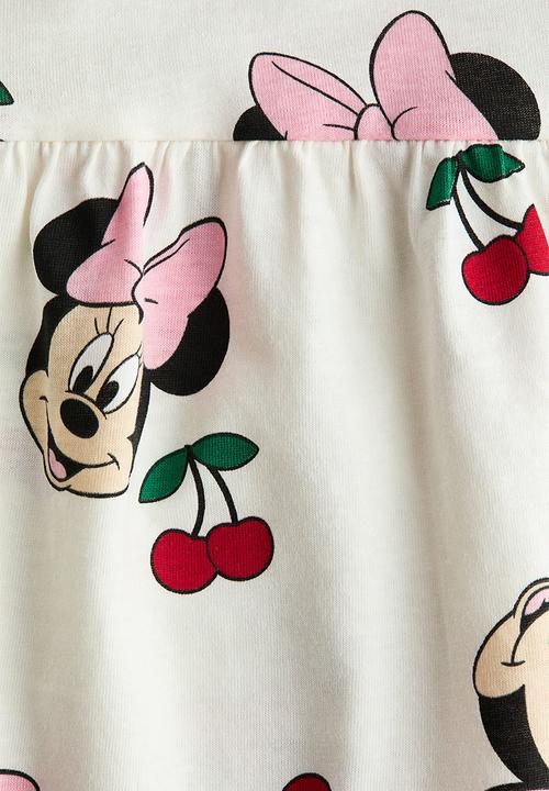 H&M - Printed cotton dress - white/minnie mouse