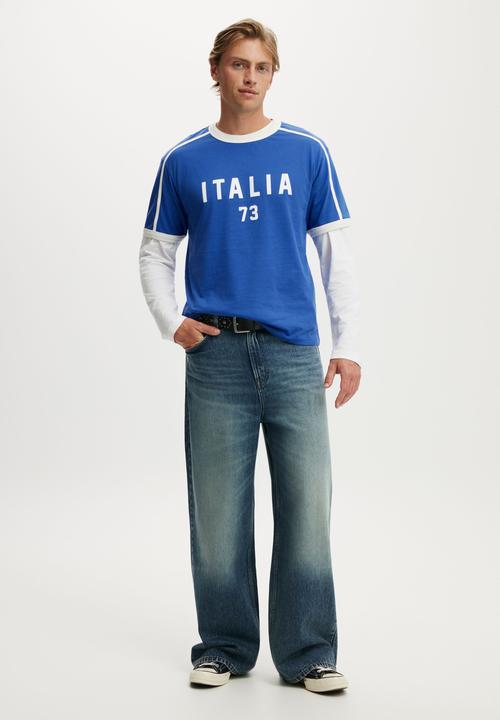 Cotton On - Everyday Fit Graphic T-Shirt - Royal Blue / Italia 73
