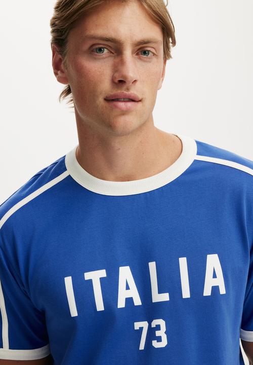 Cotton On - Everyday Fit Graphic T-Shirt - Royal Blue / Italia 73