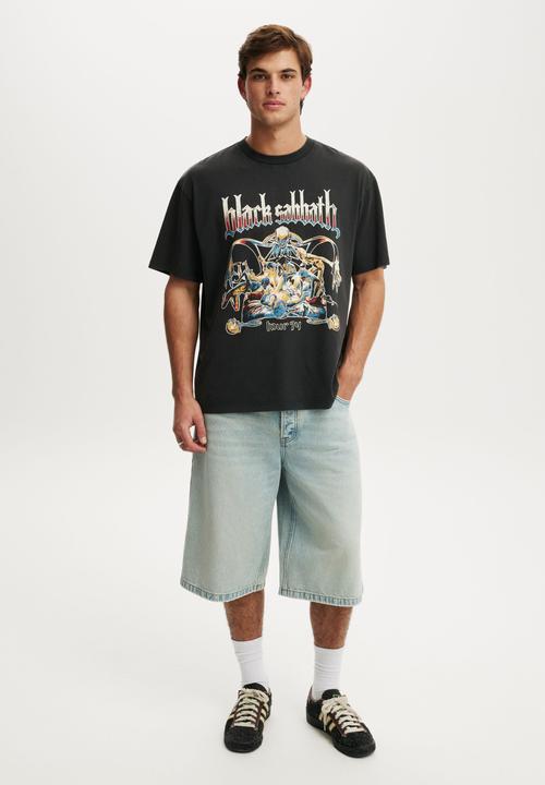 Cotton On - Everyday Fit Music T-Shirt - Lcn Bra Washed Black / Black Sabbath - Tour 7