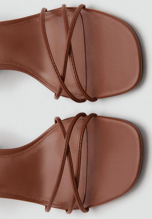 MANGO - Ray ankle strap - medium brown