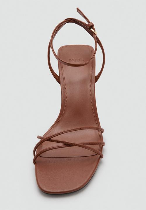 MANGO - Ray ankle strap - medium brown